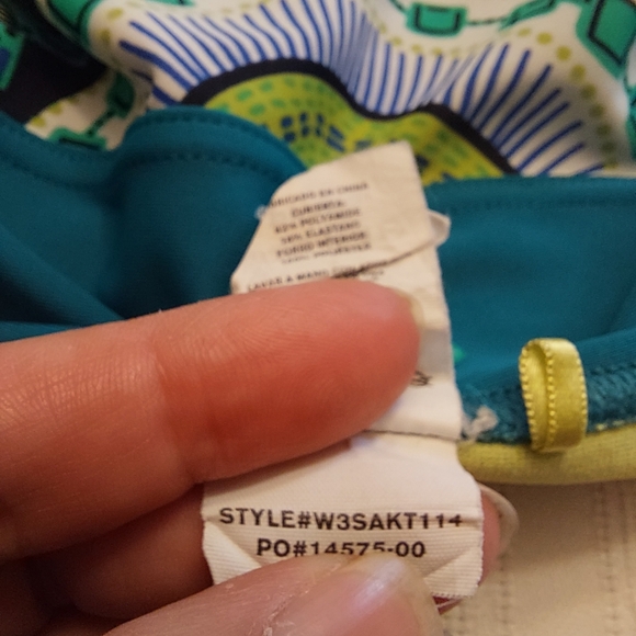 Prana swim bikini bottom skirt teal boho abstract print. Size XS - Picture 10 of 13